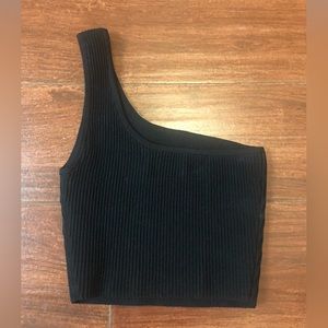 Aritzia Babaton sculpt knit one shoulder crop tank size 2XS